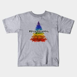 rainbow merry christmas tree Kids T-Shirt